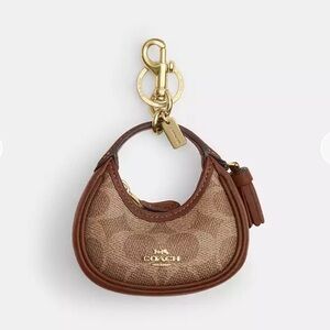 Coach Mini Carmen Bag Charm In Signature Canvas